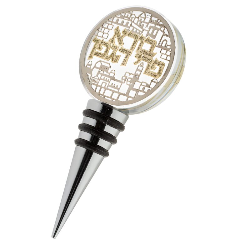 פקק יין קריסטל 9 ס"מ עם לוחית חיתוך בלייזר
