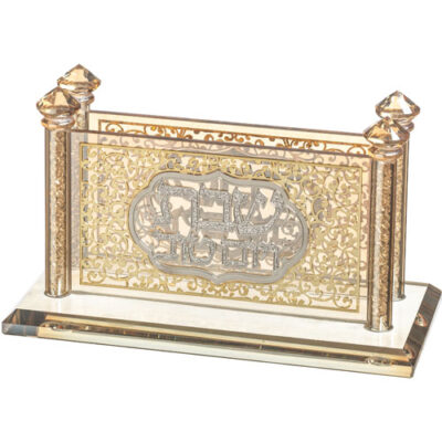 מחזיק גפרורים קריסטל עם לוחית חיתוך בלייזר 16*8 ס"מ