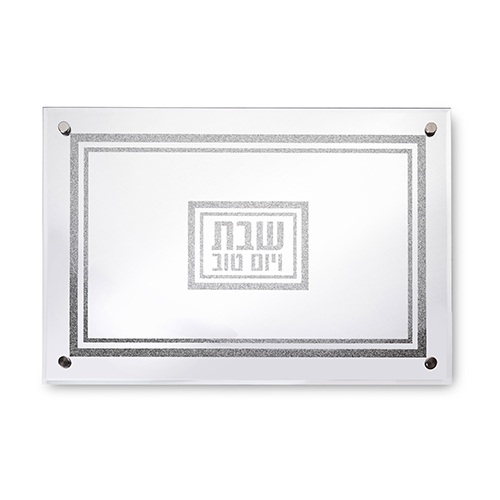 Elegant Glass Tray with Mirror and Glitter 45X30 cm