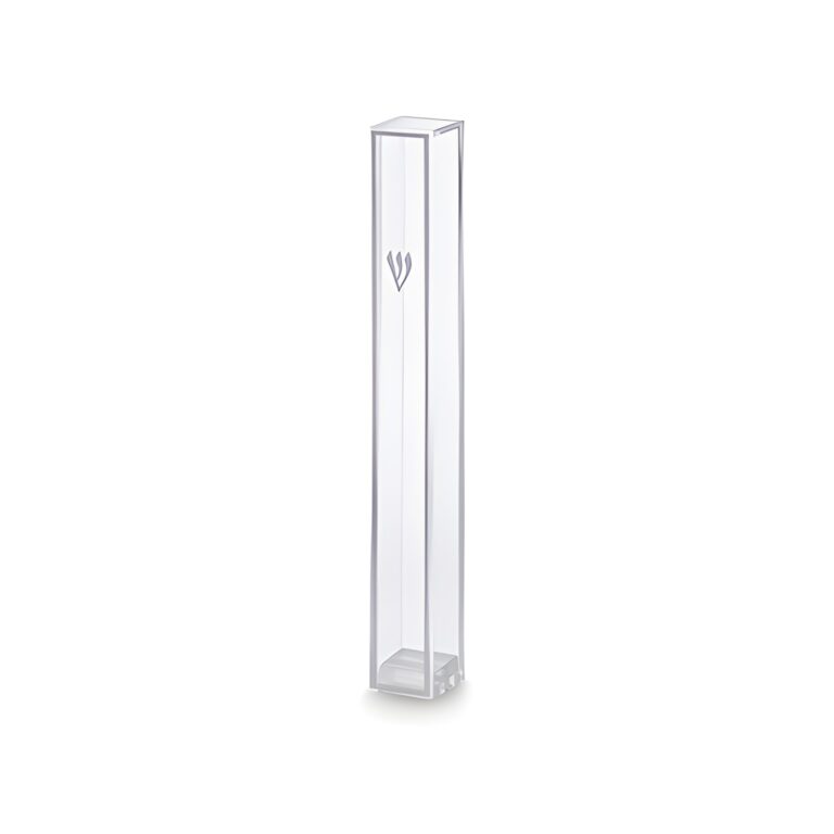 Clear Plastic Mezuzah with Rubber Cork 15 cm - Silver