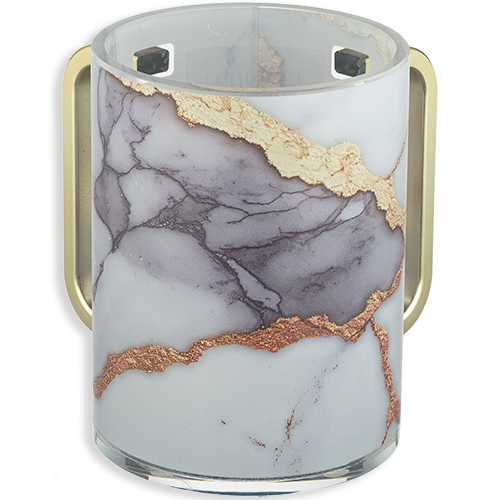 Lucite Washing Cup 13 cm - Gold Handles