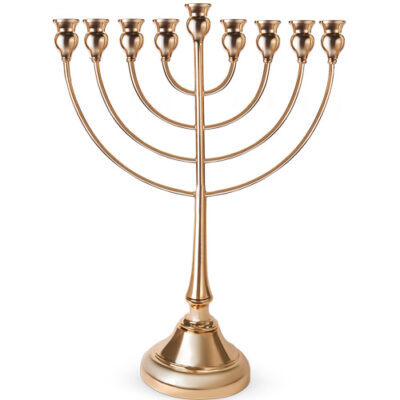 חנוכייה ממתכת 49 ס"מ - זהב