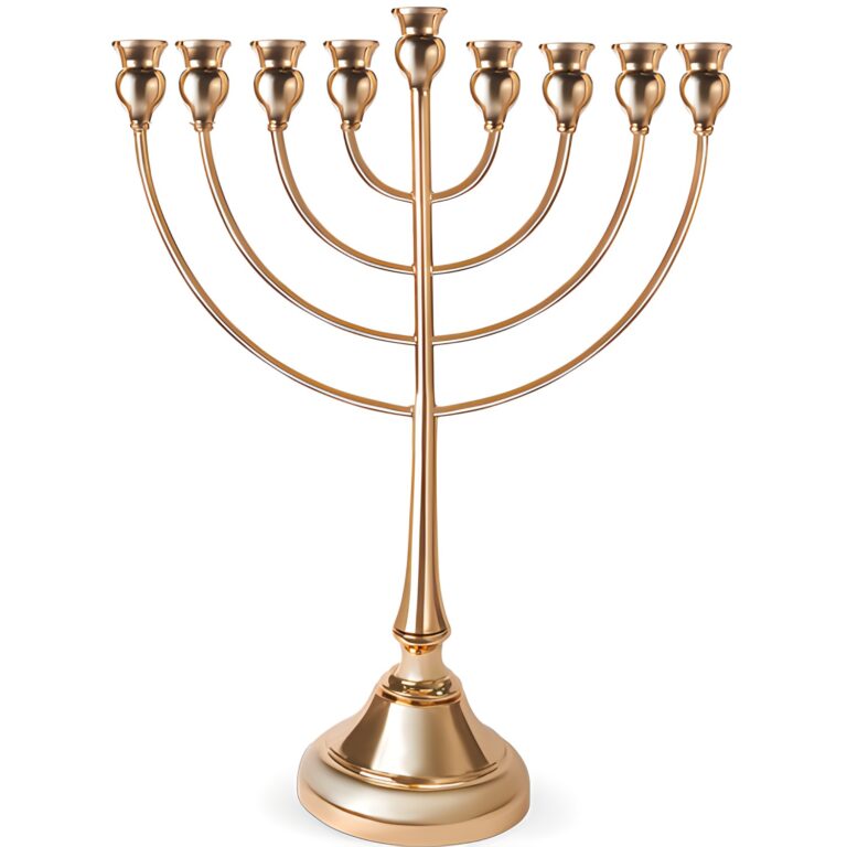 Metal Menorah 49cm - Gold