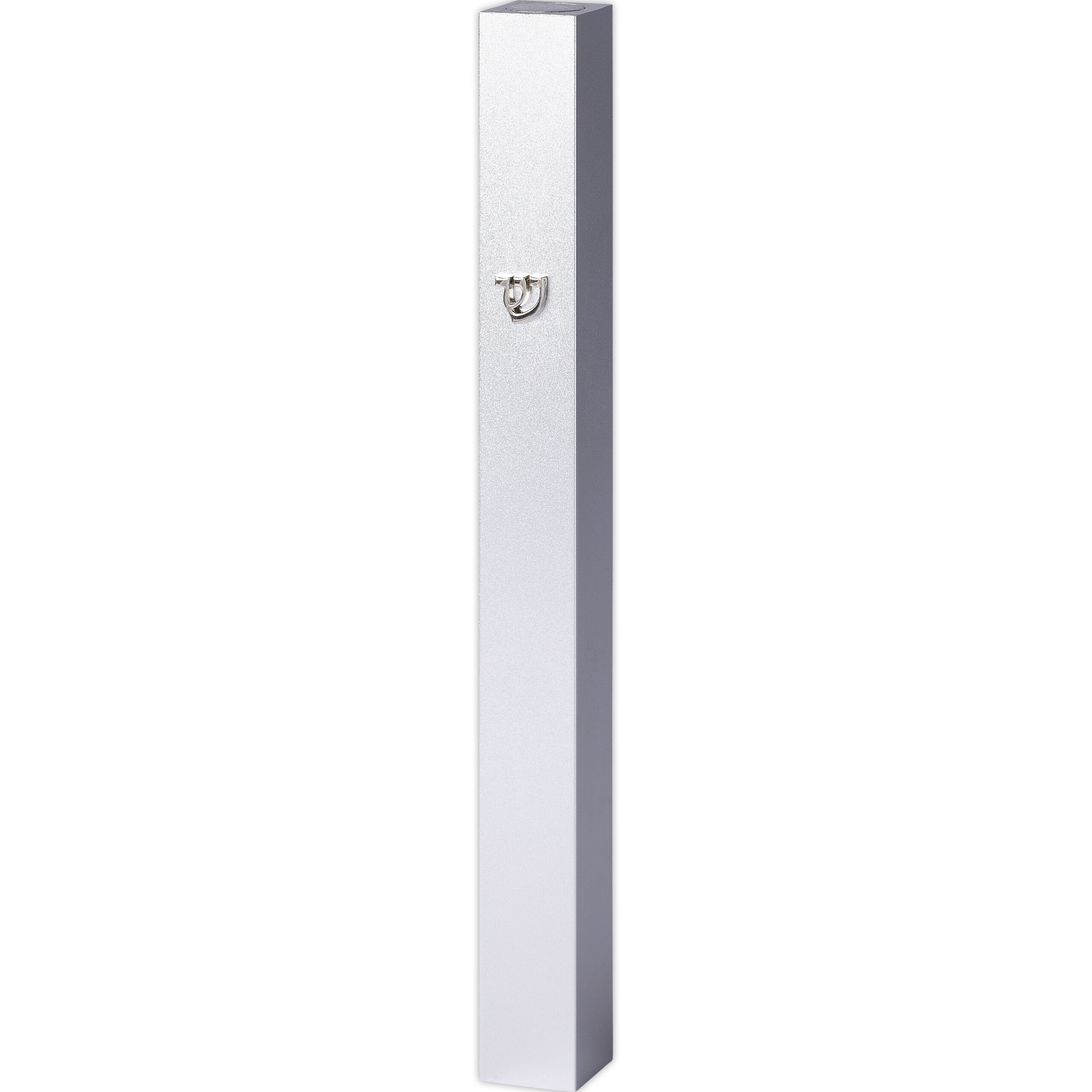 Aluminum Mezuzah 15 cm-with Metal Shin - Silver