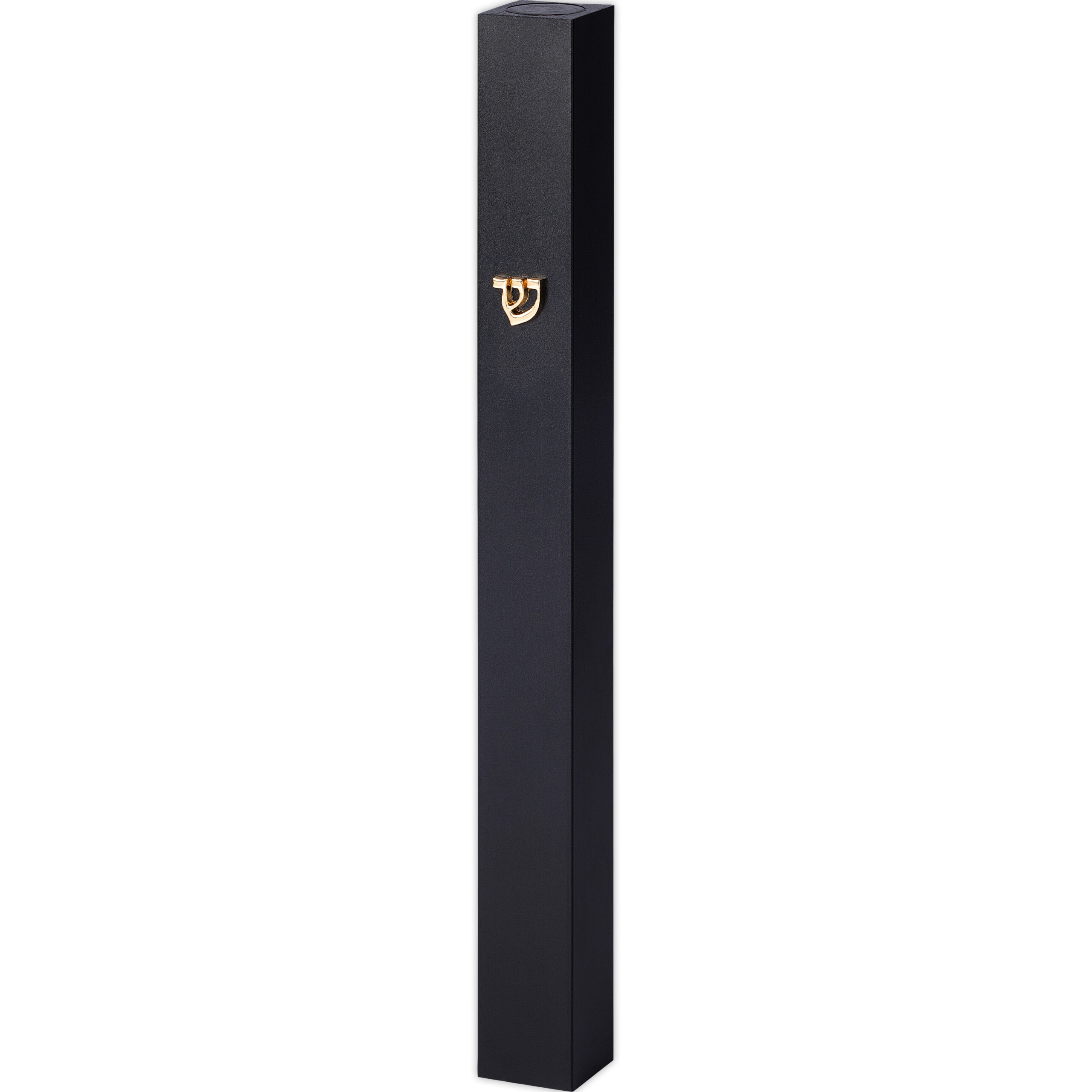 Aluminum Mezuzah 12 cm-with Metal Shin - Matt Black