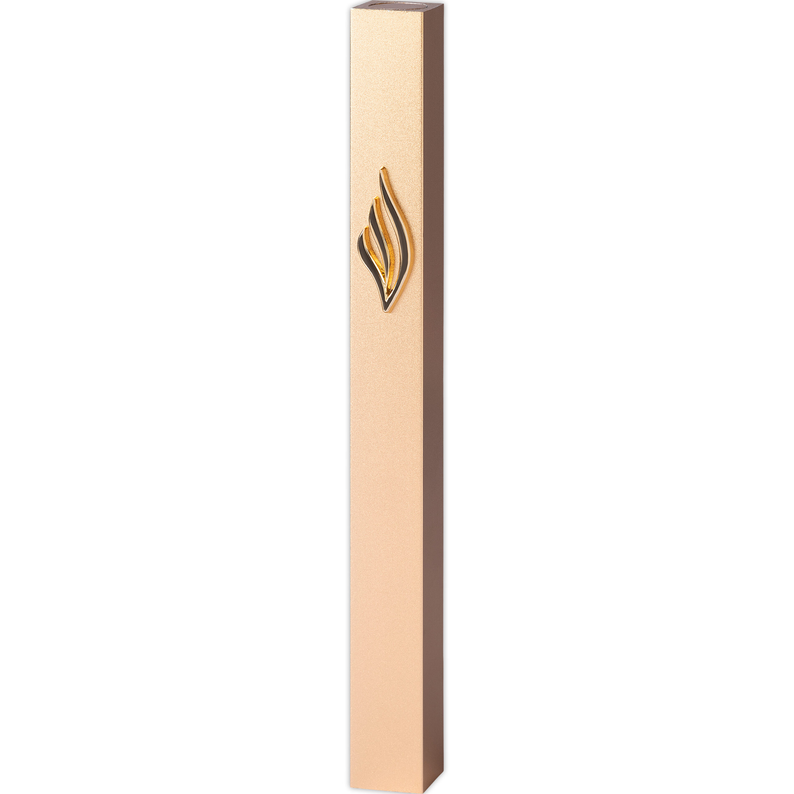 Aluminum Mezuzah 12 cm-with Metal Shin - Gold