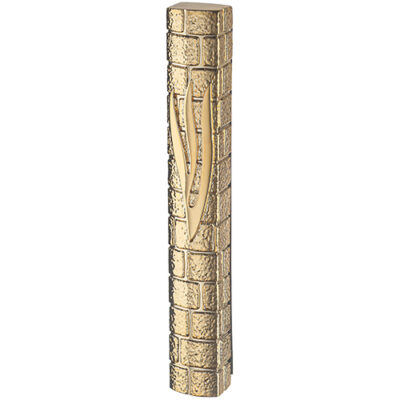 Polymer Stone-like Mezuzah 20 cm - Gold with Silicon Cork