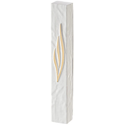 Polymer Stone-like Mezuzah 20 cm - White-gold