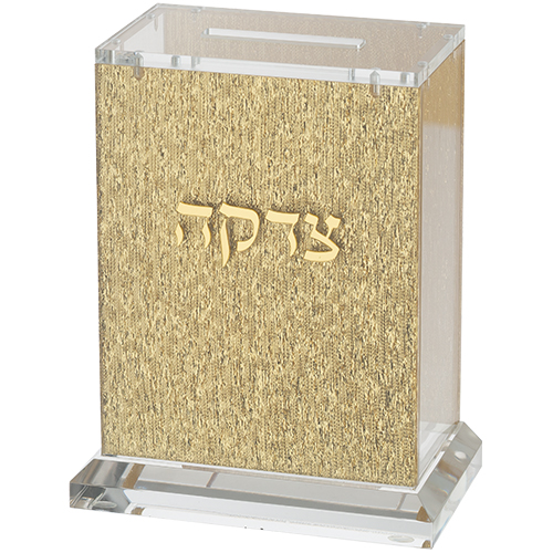 Lucite Tzedakah Box 13cm