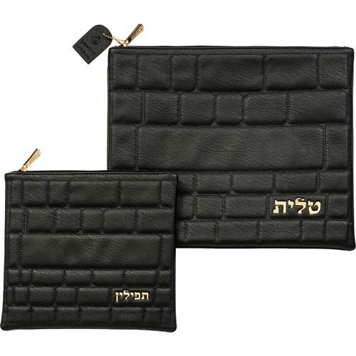 Leatherette Tallit - Tefillin Set 36*29 cm