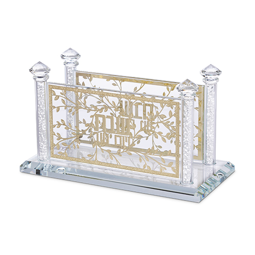 Crystal Napkin Holder with Metal Plate 8*17 cm
