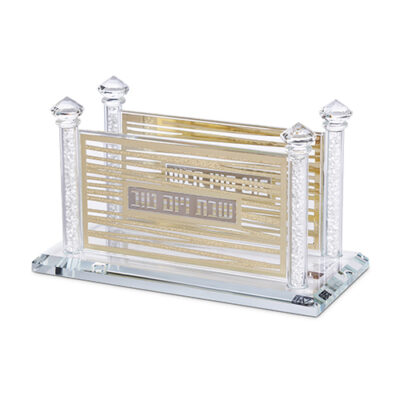 holder מפית קריסטל עם פלטת מתכת 8*17 ס"מ - פסים