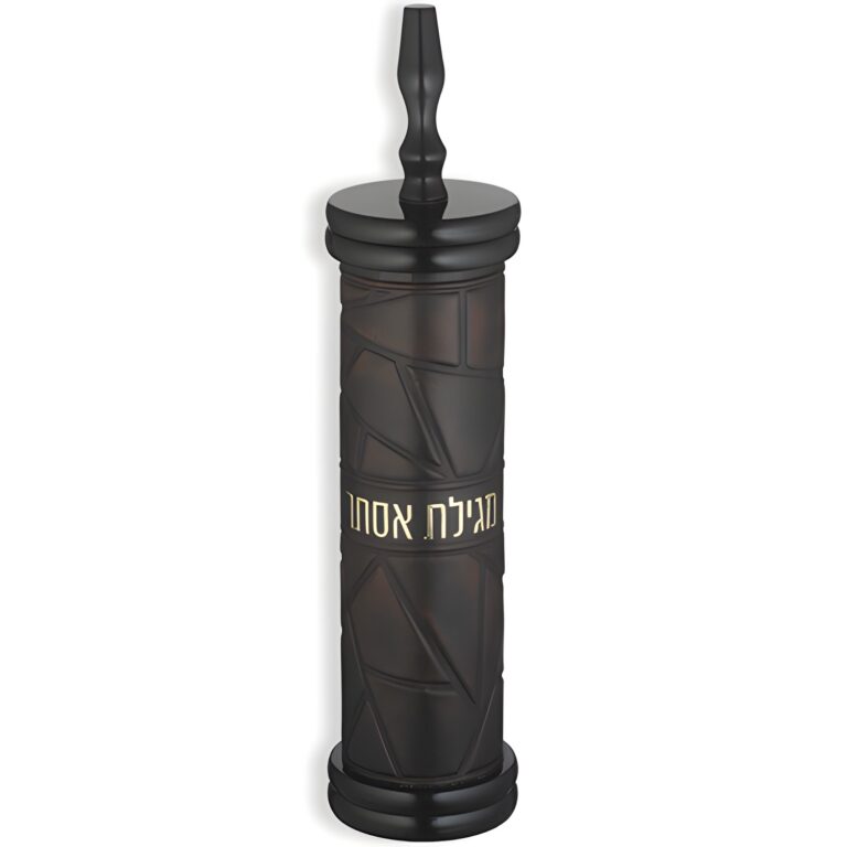 מארז מגילה מעץ ספרדי עם שלט בגובה 39 ס"מ