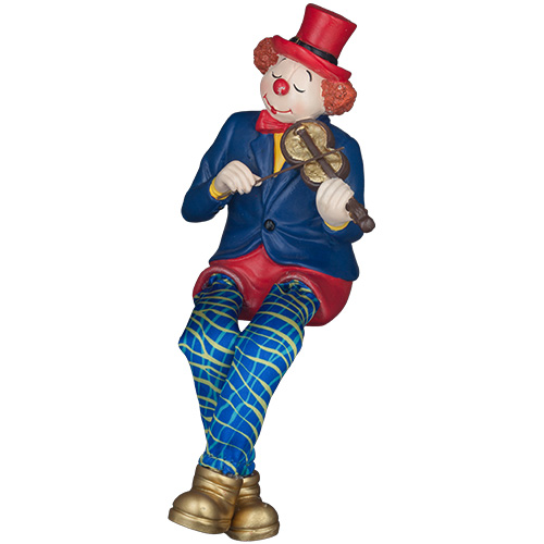 Polymer Clown Figurine with Cloth Legs 25  cm- Violin Player