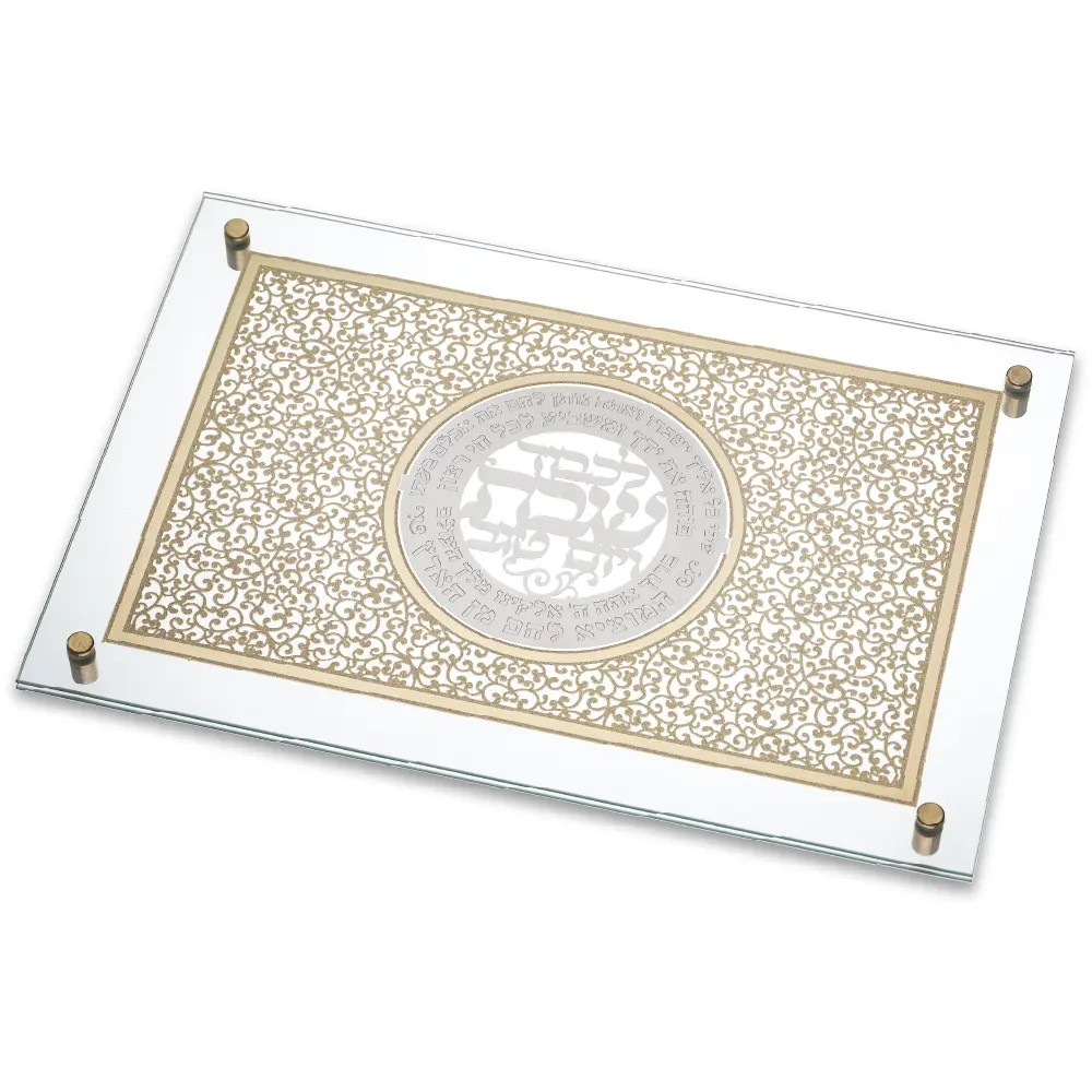 Glass challah Tray 42*29 cm