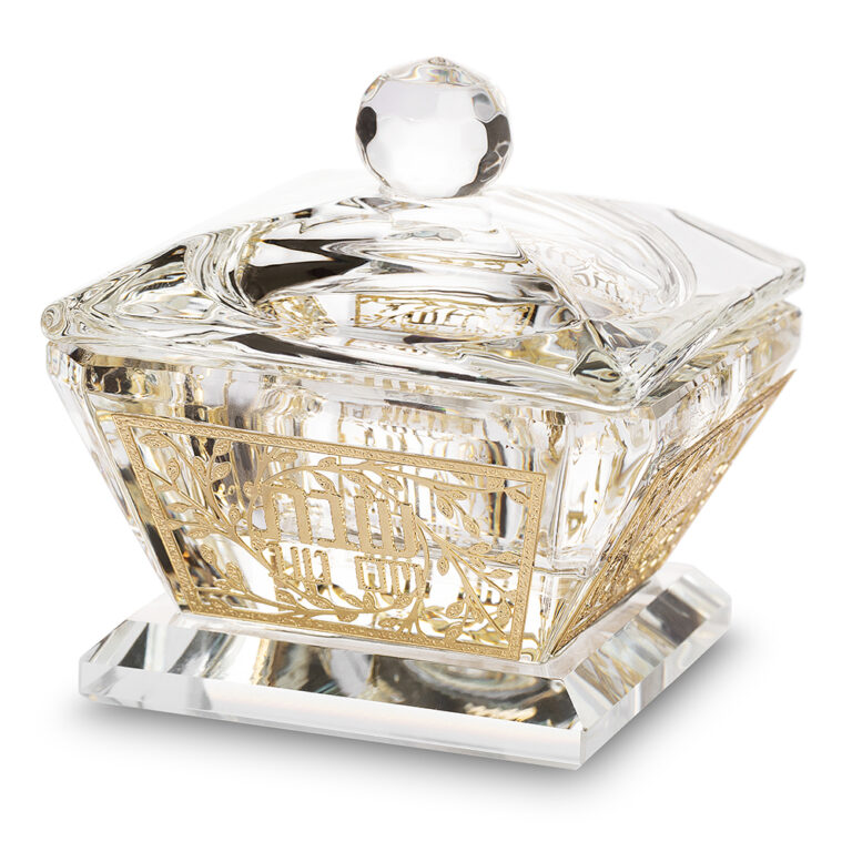 Crystal Salt Holder 6 cm with Laser Cut Plaque