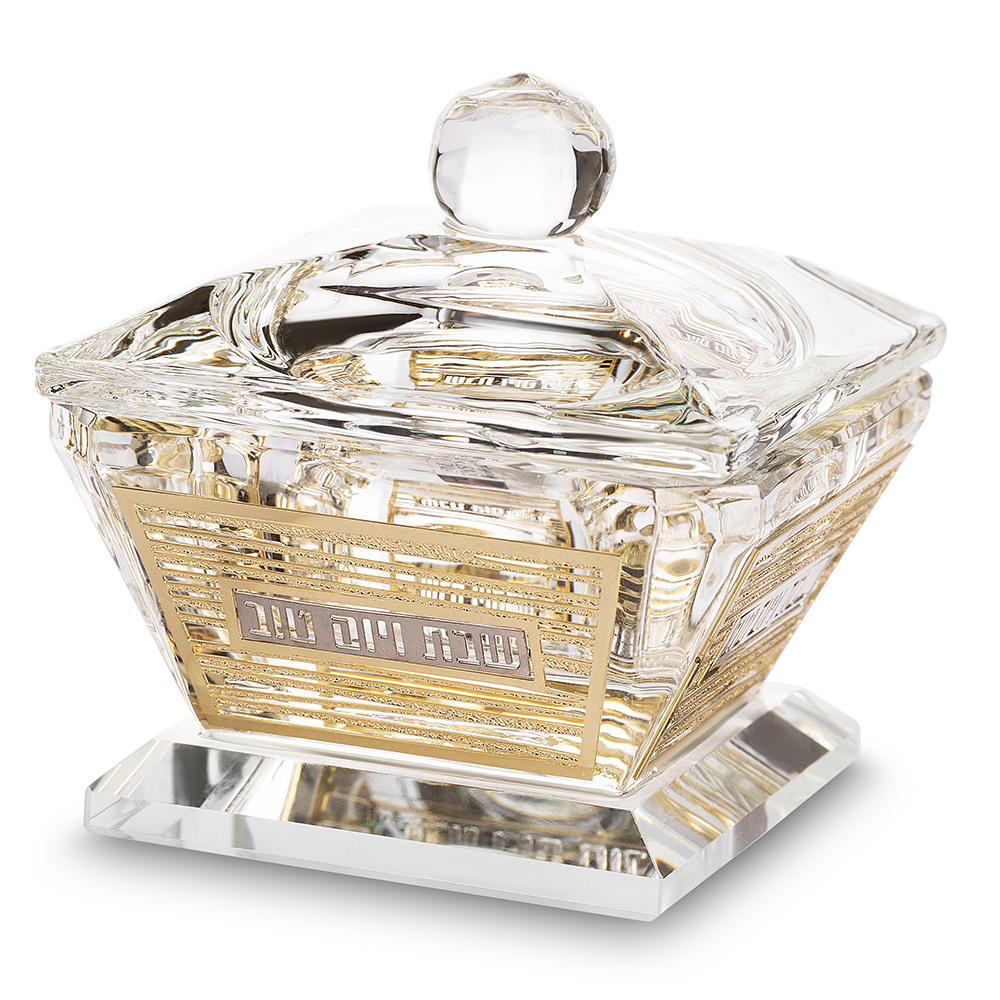 Crystal Salt Holder 6 cm with Laser Cut Plaque
