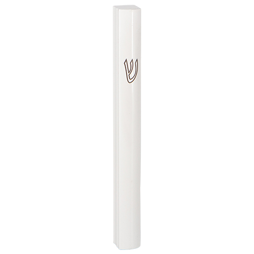 Aluminum Semi- Round Mezuzah 15cm-White