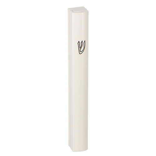 Aluminum Semi- Round Mezuzah 12cm-Beige