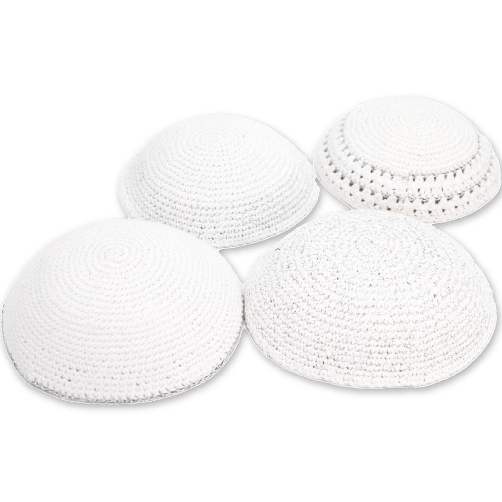Assorted Knitted Kippah - 16 cm - 24 pcs - Silver