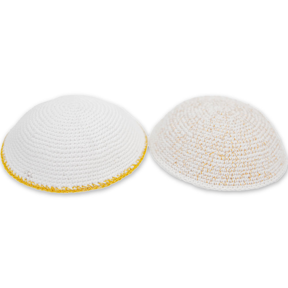 Assorted Knitted Kippah - 16 cm - 24 pcs - Gold