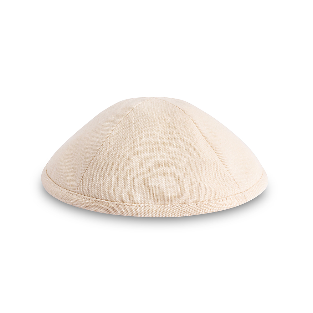 Linen Artman Kippah 18 cm- Beige