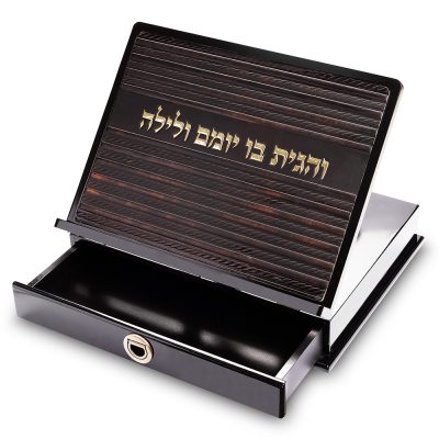 שטנדר אלגנטי עם מגירה ו plaque מעור סינתטי 38*30 ס"מ