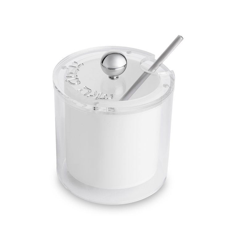 Lucite Honey Dish 9.5 cm- Silver Color