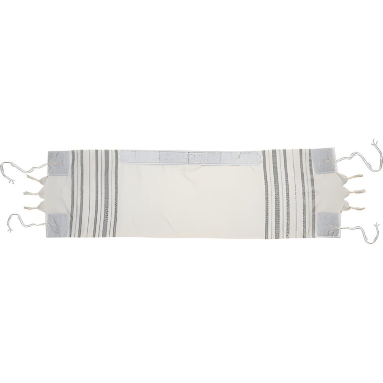 Fabric Scarf 30*105 cm - Silver Stripes