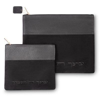 טלית ותפילין מעור סינטטי 36*30 ס"מ - שחור