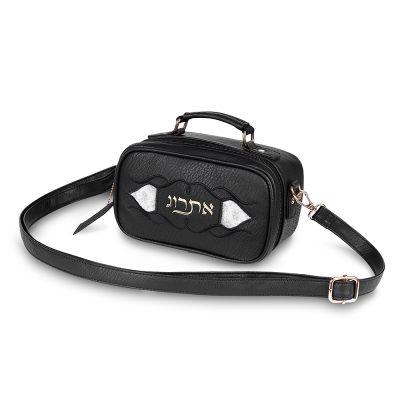 קופסת אתרוג מעור סינטטי 19x11 ס"מ - שחור