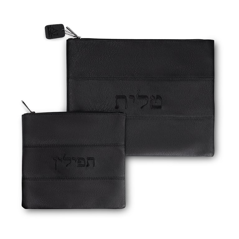 טלית ותפילין מעור סינטטי - סט 36*29 ס"מ עם רקמה