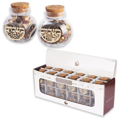 holder בשמים מזכוכית עם מתכת - 24 יחידות
