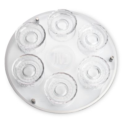 צלחת סדר מזכוכית וקריסטל 40 ס"מ