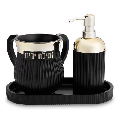 Polymer Set of Washing Cup & Soap Dispenser & Tray