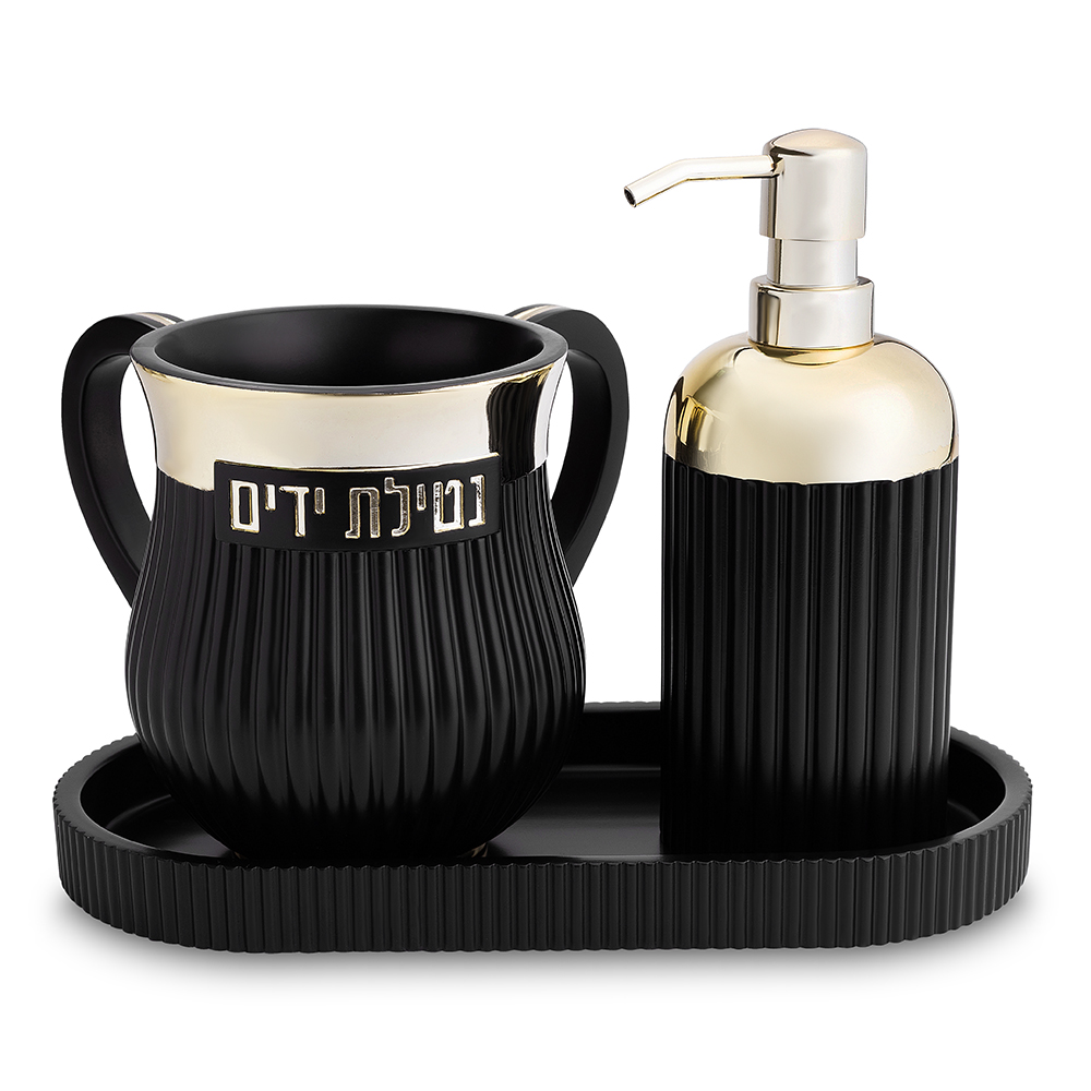 Polymer Set of Washing Cup & Soap Dispenser & Tray