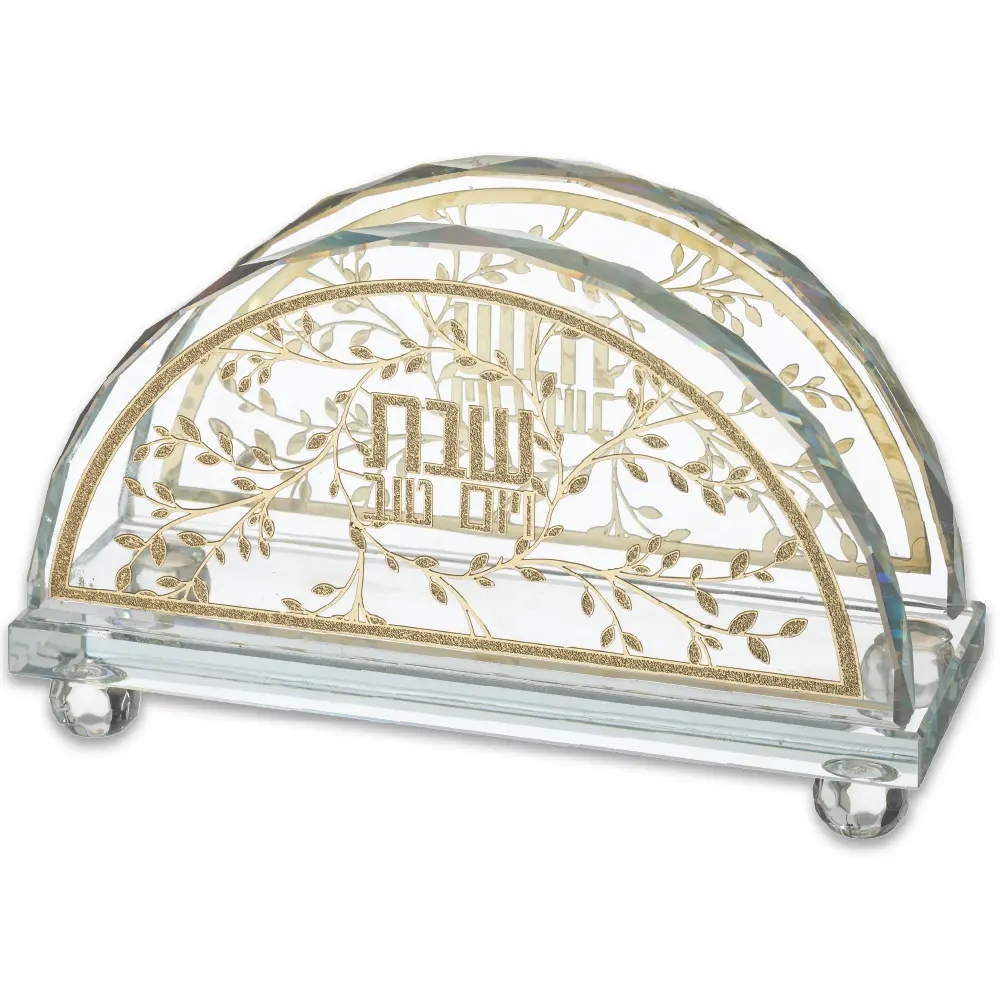 Crystal Napkin Holder with Metal Plate 15.5*10 cm