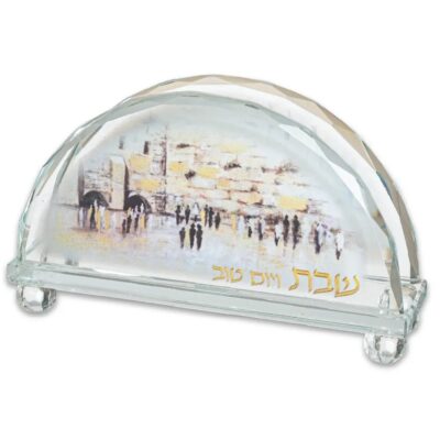 מחזיק מפיות קריסטל עם פלטת מתכת 9.5*15 ס"מ