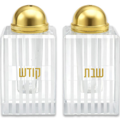 סט מלח ופלפל קריסטל 7 ס"מ - זהב