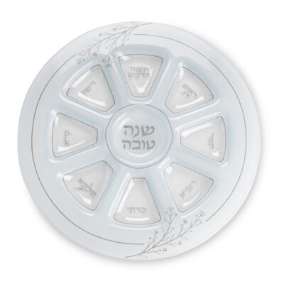 צלחת ראש השנה מזכוכית אלגנטית 35 ס"מ