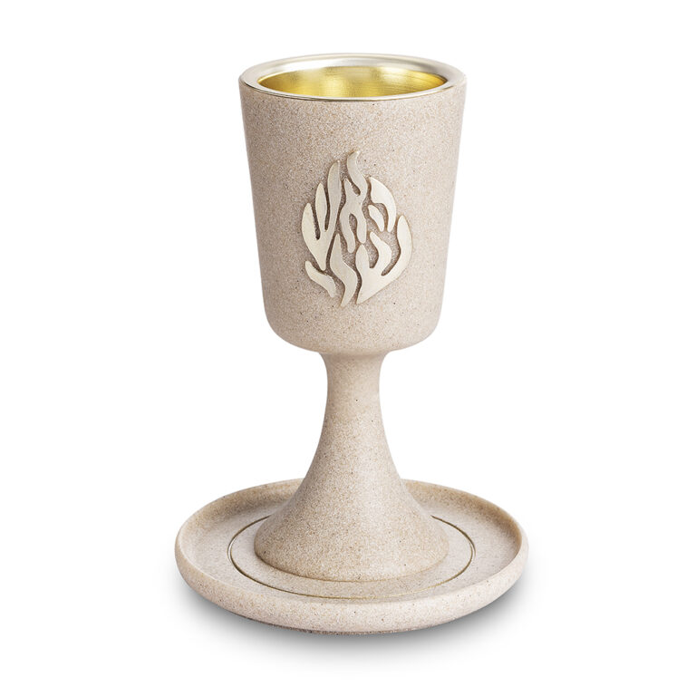 Polymer Kiddush Cup 15 cm with stem & Saucer