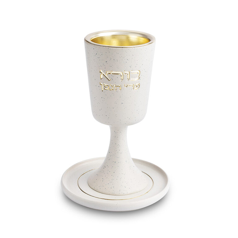 Polymer Kiddush Cup 15 cm with stem & Saucer