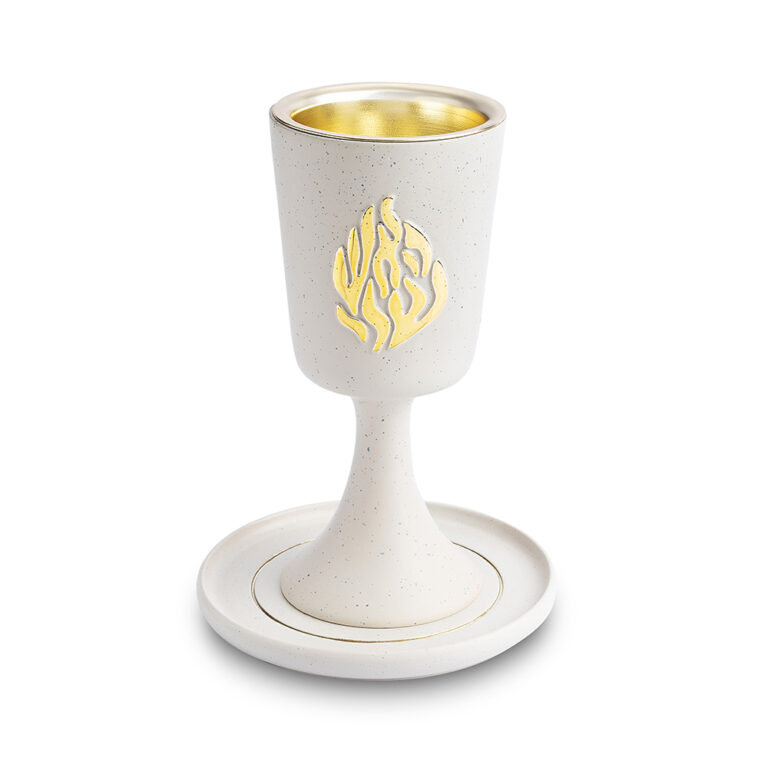 Polymer Kiddush Cup 15 cm with stem & Saucer