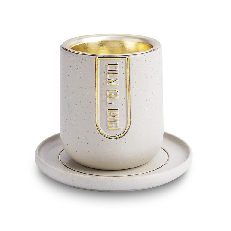 Polymer Kiddush Cup 8 cm with Saucer