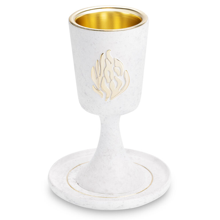 Polymer Kiddush Cup 15 cm with Stem & Saucer