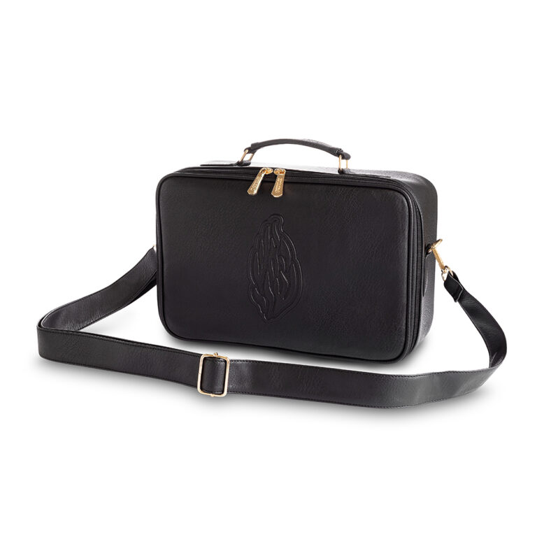 Leatherette Tefillin Bag 23*33 cm with Handle- Black Embossed